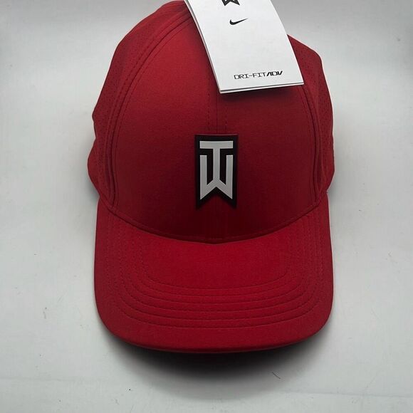 Tiger Woods Hat Nike‎ Dri-Fit TW Legacy 91 Golf Cap L/XL Stretch Fit Red - NWT - Picture 1 of 7